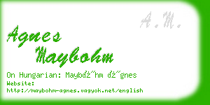 agnes maybohm business card